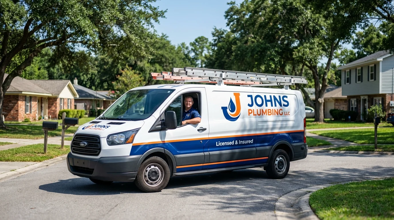 Johns Plumbing LLC service van in Hutchinson, MN